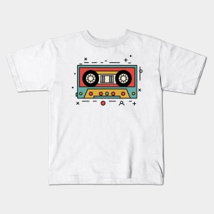 Retro Audio Cassette Tape Illustration Kids T-Shirt